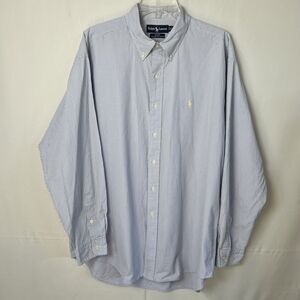 Ralph Lauren Blake Shirt Mens Extra Large Blue Check Casual Button Up Pony